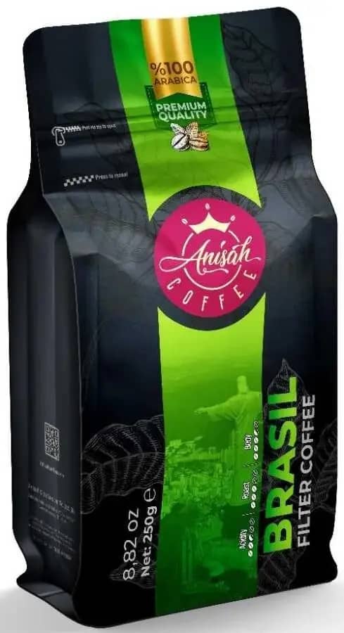 ANİŞAH FİLTRE KAHVE BRASIL SANTOS ORTA KAVRULMUŞ-ÇEKİRDEK 250 GR