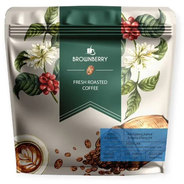 Robusta Kahve Kavrulmuş Orta Dişli Öğ.-Metal Filter - 4 x 250 Gr (1 Kg) - Koyu Kavrum (Bold Roast)