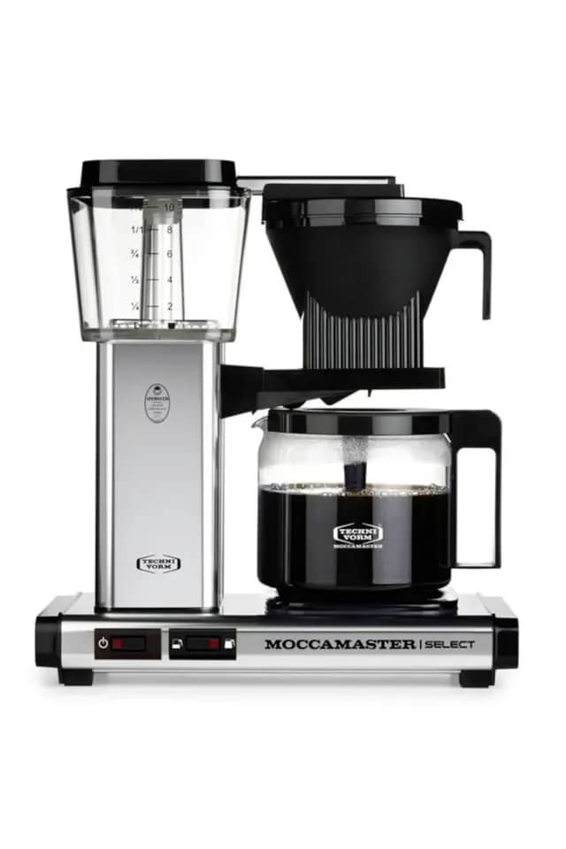 Parlak Gümüş | Moccamaster Select Filtre Kahve Makinesi Cam Potlu